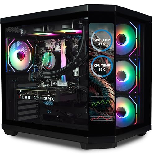 ionz Gaming PC - Desktop Computer, AMD Ryzen 5 5500 CPU, NVIDIA RTX 4060, 16GB RAM, 1TB NVMe SSD, 240MM AIO, Windows 11, WiFi | (Apex Vision, Black)