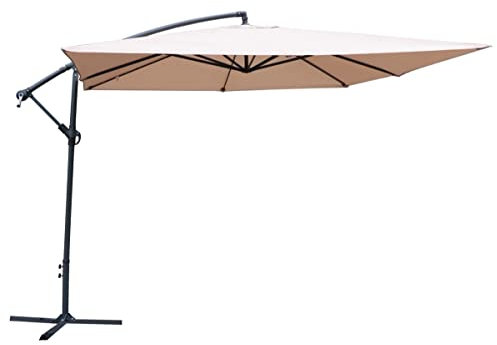 MA MAISON Ombrellone da Giardino Quadrato 3x3 Mt Palo Decentrato- in Alluminio, Regolabile, da Esterno, Impermeabile, Manovella, Tubo Ø 48 mm- Resistente ai Raggi UV