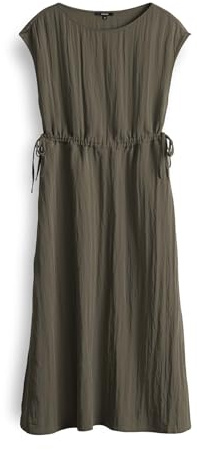 OPUS Damen Midikleid | Schimmerndes Midikleid WITRANA mit Verstellbarer Taille Olive Leaf, 40