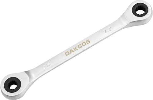 DAKCOS 6x7mm Combination Ratchet Spanner 2-in-1 Double End Ring Wrench | CR-V with Matt Chrome Finish