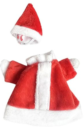 MagiDeal Weihnachts-Mini-Gans-Outfit für den Schreibtisch, Tisch-Schlüsselhalter, Dekoration mit Hut, Weihnachtskleidung, Gans-Statue, Kostüm für Rasen, Weihnachtsmann