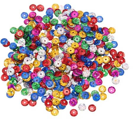 QUARKZMAN 2200 Stück Lose Pailletten 8MM Laser Cup Laser Mischfarben | Stickpailletten, Für Schmuckherstellung Basteln Nähen