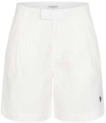 U.S. POLO ASSN. Damen Shorts (S-3XL) Leinen-Baumwoll-Mix, Reißverschluss, 4 Taschen P047