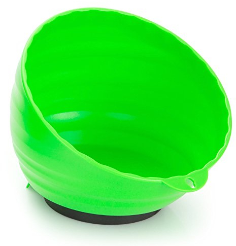 OEMTOOLS 25114 Magnetic Nut Cup, Magnetic Bowls for Holding Nuts and Bolts, 6 Inch Cup Diameter, Coated Magnet Sticks to All Ferrous Metal Work Surfaces,Green