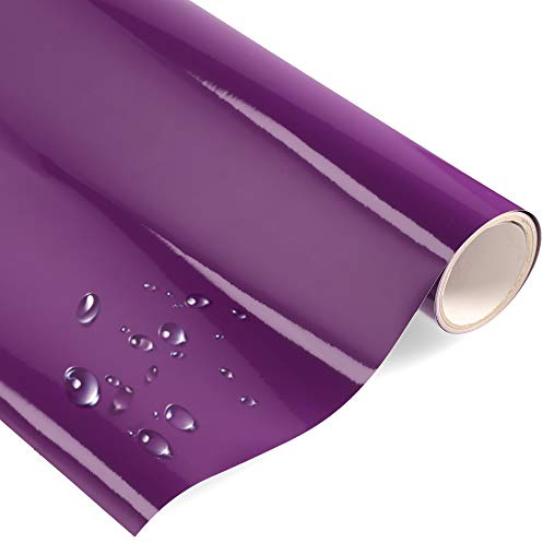 Premium Möbelfolie - violett lila - 1 Meter x 63 cm, Bastelfolie Hochglanz 32 Farben - verschiedene Größen - Küchenfolie - Klebefolie für Möbel, Türen selbstklebende Folie Küche, A4, A5 und Meterware