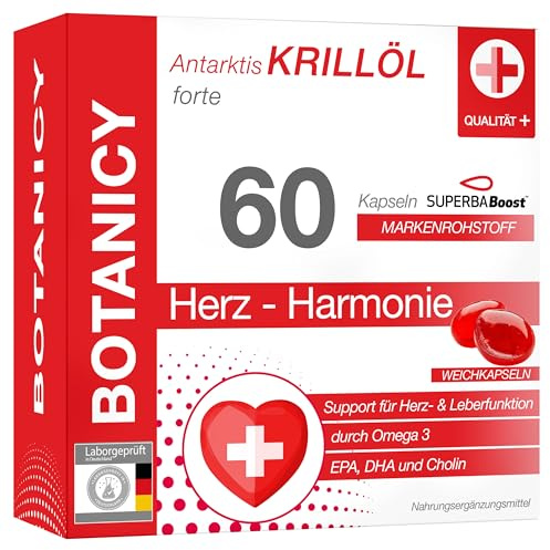 BOTANICY Antarktis Krillöl forte, Omega 3 mit Astaxanthin, 60 Kapseln
