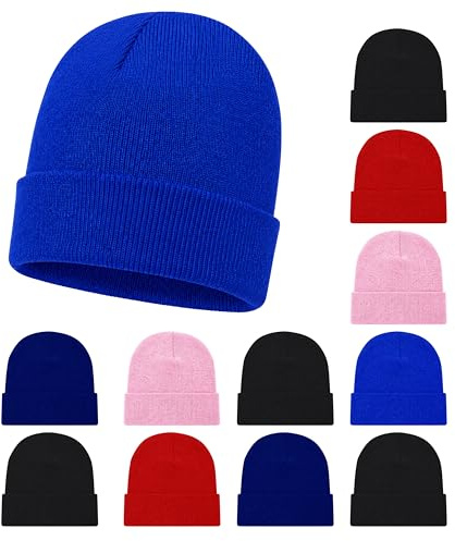 Kids Winter Beanies, 12 Pack Warm Cold Weather Hats Boys Girls Children