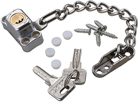 Fenster- und Balkontürsicherung, Sicherheits-Türkette, Türkette abschließbar, Ketten Fenster Türriegel für Baby und Kind Sicherheit, 16,5 cm Länge, Aluminiumlegierung Material ( Color : 1X )