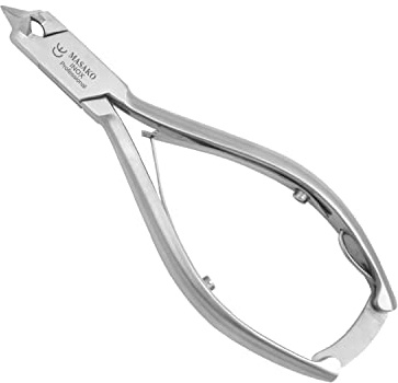 Masako Kopfschneider Fußnagelzange 14 cm - sehr schlanke spitze Schneide - Kopfzange für dicke & harte Fußnägel - Zehennagelzange Edelstahl rostfrei - Profi Fußpflege Pediküre Zange