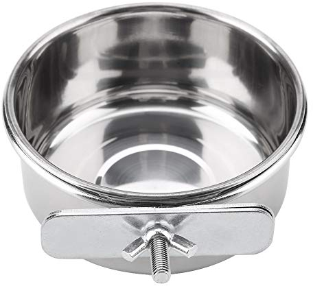 Hanging Food Feeding Bowl, Feeding & Watering Supplies Raised Bowls & Feeding Stations Stainless Steel Parrot Feeder Bird Cage Accessory Drinking Cup (L)