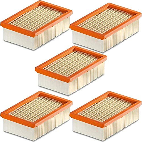1 – 10 unidades de filtros planos para Kärcher, sustituye a los filtros originales como 2.863 – 005.0 para MV 4 5 6 P Premium (WD6, WD 6 Premium, 5 filtros).