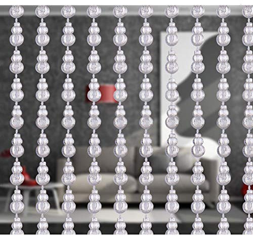GDMING-Beaded Curtain String Curtains Door Doorway Dense Acrylic Beads Chains Home Split Decorative Wall Panel Hallway Living Room,customizable (Color : White, Size : 27strands-80x200cm)