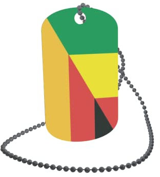 U24 Dog Tag Erkennungsmarke ID Tag an Kette Flagge Mali-Deutschland 30 x 50 mm