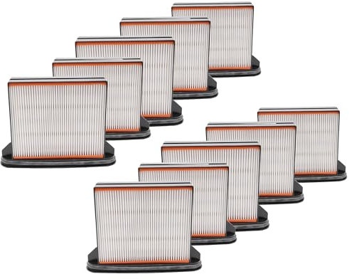 vhbw 10x Staubsaugerfilter kompatibel mit Eibenstock DSS 50, DSS 50 A, DSS 50M Staubsauger - HEPA-Faltenfilter-Nassfilter Schwarz Grau Weiß
