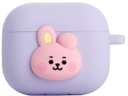 BT21 Schutzhülle kompatibel mit Apple AirPods der 3. Generation, Pastell-Silikonhülle mit kabellosem Laden, offizieller Merchandise-Artikel, 7FLAVORS (Cooky)