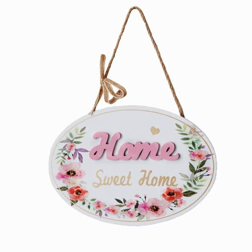 Thinkhappyyoyo Home Sweet Home - Letrero de bienvenida de madera con colgante retro europeo para colgar en la puerta de madera rústica para casa de campo, porche delantero (Home Sweet Home)