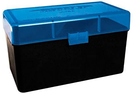 Boîte de Rangement 50 Cartouches Cal 300 WM / .338 L. Mag - 412 - Bleu