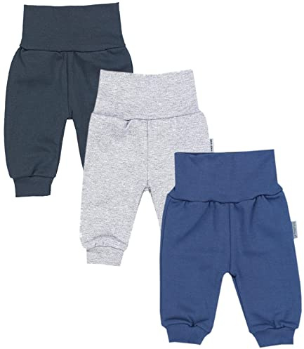 TupTam Pumphose Baby Jungen 3er Pack – Bequeme Baby Hosen Jungen aus Baumwolle mit Bund und Fußbündchen