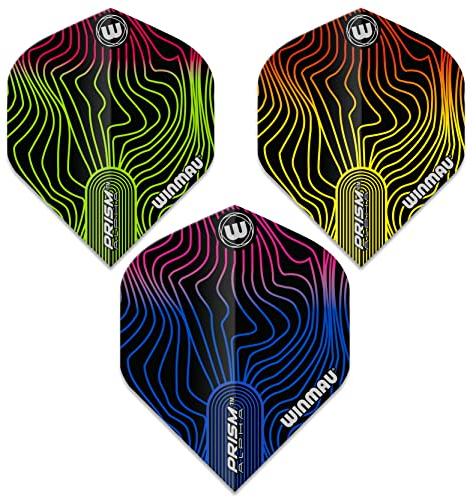 WINMAU Prism Bright Alpha Solar Dartpfeil Flüge Set, 3 Sets pro Packung (insgesamt 9 Flights)