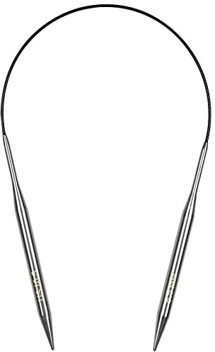 Aeelike 40 cm Rundstricknadeln Set mit Größe, 6,5 mm Edelstahl Rundstricknadeln mit Langlebig Stahlseil, Metall Rundstricknadel Set, Ergonomische Stricknadeln Rundstricknadel für Arthritische Hände