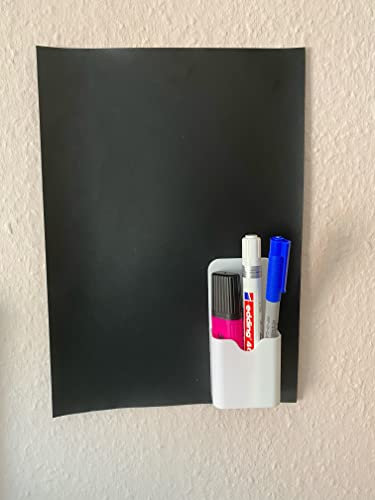 Magnet-Tafel-Folie Farbe: schwarz | 40 Größen | Preis-Leistung Top beschreibbar, abwischbar, magnetisch | Kreide Tafel Magnet Folie (DIN A5 (21x15cm))