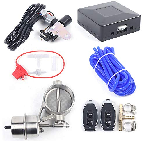 2.5 63mm Unterdruck Geschlossen Vakuum Fernbedienung Edelstahl Elektrische Auspuff Endschalldämpfer Ventilschalter System Kit 12V Auspuffanlage Komplett Edelstahl Auspuffanlagen