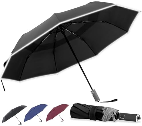 Cilnos Regenschirm Sturmfest, Winddichter Regenschirm Automatik Umbrella Ideal für Herren & Damen, Taschenschirm Sturmfest mit Doppelverdeck für Regen, Schirm mit Auf-Zu-Automatik