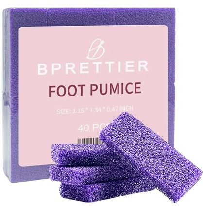 BPrettier Bimsstein, Bimsstein, für Füße, Fußschrubber, Schwamm, Hornhaut, entfernt abgestorbene Haut, 40 Stück