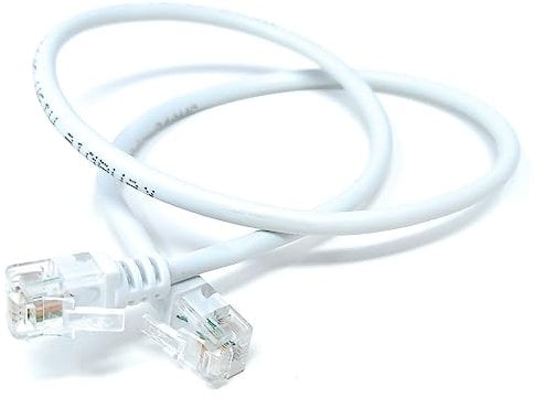 50cm RJ11 to RJ11 ADSL 2 High Speed Broadband Modem Telephone Cable Transmits Data Up to 100 Mbits/sec, 26 AWG Supports Analogue or Digital (DSL/ISDN) Applications (0.5m, White)