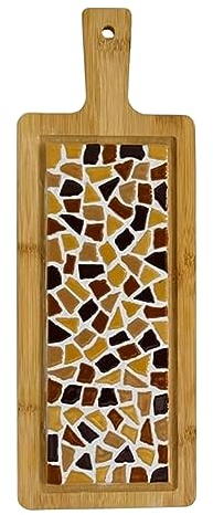 Little Creations mosaik Servierbrett Beige | DIY Bastelset Erwachsene | Gestalte deine eigene Servierplatte | 40 cm | Nachhaltiges Design | Vielseitige Anwendungsmöglichkeiten