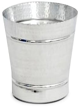 IHI EST. 1986 India Handicrafts 20526 Pflanztopf aus Aluminium, groß, gehämmert, silberfarben, 26,7 cm