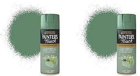 Rust-Oleum AE0040019E8 400ml Painter's Touch Spray Paint - Sage Green Gloss (Pack of 2)