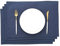 AOKSUNOVA Platzset Stoff Dunkelblau 4er Set Tischset Platzdeckchen 48 x 33 cm Blau
