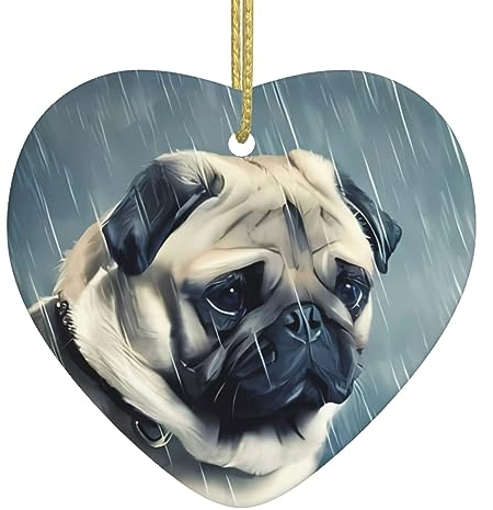 Lustiger Mops Hund Druck Personalisierte Weihnachtskugel Keramik Weihnachten Hängende Ornament Weihnachtsbaum Dekoration Für Freund Freundin Frau Xmas Geschenke
