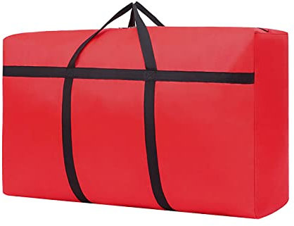 Weihnachtsbaumtasche, 600D Oxford-Tasche, robuste Tasche mit Tragegriffen, große Aufbewahrungstasche für Weihnachtsbaum, Aufbewahrungsbehälter, wasserdicht, 75 x 48 x 28 cm, Rot