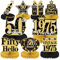 Luvart 50th Birthday Decorations-9pcs 50th Birthday Decorations for Men Black and Gold Table Decorations for Birthday Party Men Women Honeycomb Decs Vintage 50 Birthday Party Table Decor Supplies