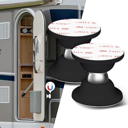 ESUDNT RV Magnetic Door Catch RV Door Holder Catches for RV Baggage Door, Camper, Trailer (Black, 2 Pack)