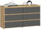 AKORD | Kommode CL-100 mit 6 Schubladen | Komodenschrank | Funktional | Für Wohnzimmer | Für Schlafzimmer | Langlebig | Rollenführung | ABS-Kante 35x100x57cm | Artisan Eiche + Graphitgrau Front