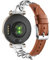 Uhrenarmbänder Kompatibel mit Garmin Lily 2 Armband Edelstahl Metall Leder Atmungsaktiv Weich Komfort Stark Damen Ersatzarmband für Garmin Lily 2 Armbänder (8)