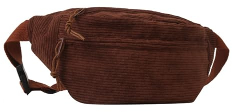 Xuanxi Taschen für Damen, Crossbody-Hüfttasche, Brusttasche für Teenager, Erwachsene, Cord, Bauchtasche, große Kapazität, Sporttasche, vielseitige Reise-Gürteltasche, braun, Without pendant
