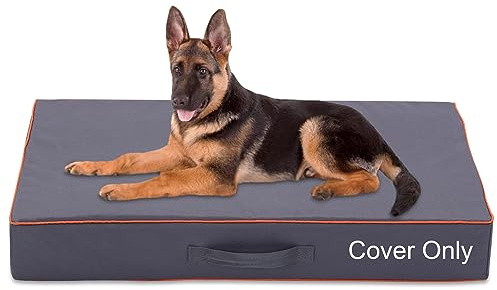 Leberna Wasserdichter Hundebett-Bezug, waschbar, strapazierfähig, Oxford-Universal, Ersatzbezug für Haustierbett, Grau, Größe M (91,4 cm L × 68,6 cm B × 10,2 cm H)