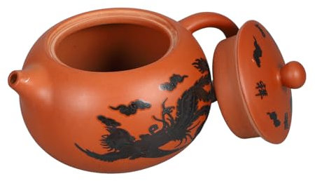 Ciieeo Teiera in Terracotta in Stile Retrò Bollitore Per Il Tè Teiera Vintage Teiera Cinese Teiera Kung Fu Capacità Media