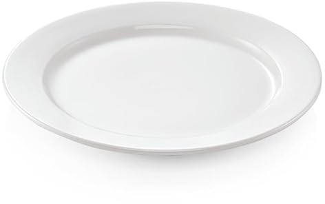 12 platos llanos de 30 cm de diámetro, porcelana, color blanco