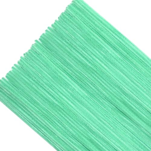 TOAOB 100 Stück Chenille Pfeifenreiniger Bohnengrün 30 cm Lang und 6 mm Breit für Bastelarbeiten und Dekoration Heimwerken