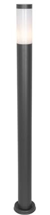 Qazqa Moderno Lámpara de poste exterior moderna gris oscuro con opal 110 cm IP44 - Rox Acero/Plástico Alargada Adecuado para LED Max. 1 x 20 Watt