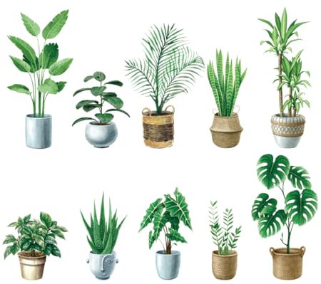 HPNIUB Grüne Blätter Wandtattoo,Modern Wandaufkleber Wohnzimmer,Grüne Pflanze Wandtattoo,Abnehmbar Hängende Rebe Wandbild,Frühling Wandsticker Aufkleber für Fenster Schlafzimmer Wanddeko (A, A)