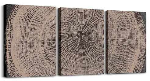 Loussiesd Holz 3er Poster Set Rustikale Kabine Country Office Wandbilder Bauernhaus Bad Leinwandbilder für Home Dekor Vinatge Holz Korn Schwarz Deko Bilder Bettwäsche Sammlung