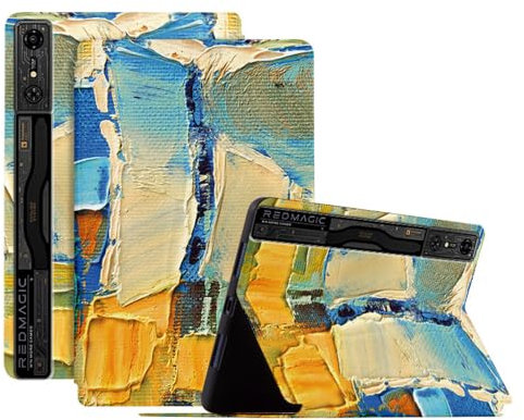 Schutzhülle für nubia Red Magic Gaming Pad Pro 27,7 cm (11 Zoll) Multi-Winkel-Sichtständer, Tablet-Hülle aus TPU + PU-Leder mit Ständer [Ölgemälde-Serie] - 05