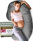 Traumreiter Seitenschläferkissen Visco Comfort M mit Bezug Deluxe Grau - Hybrid Kissen + 1cm Memory Foam – J Form Schwangerschaftskissen Gel Body Pillow Komfortkissen Ergonomie Zertifiziert