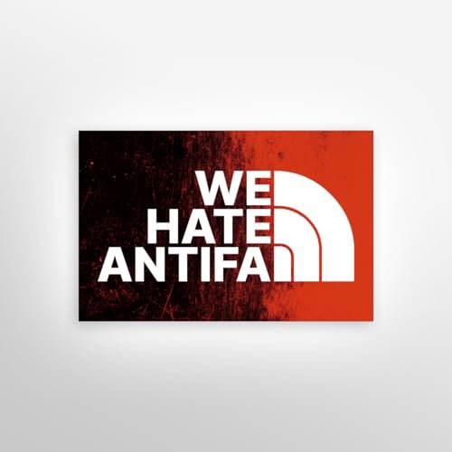 We Hate Antifa Aufkleber 50 Stück, 8,5 cm Anti Linke Kommunisten Sozialisten
